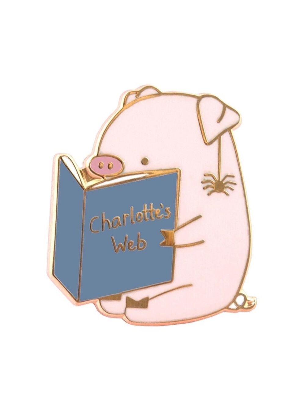 Charlotte’s Web Book Gold Enamel Pin